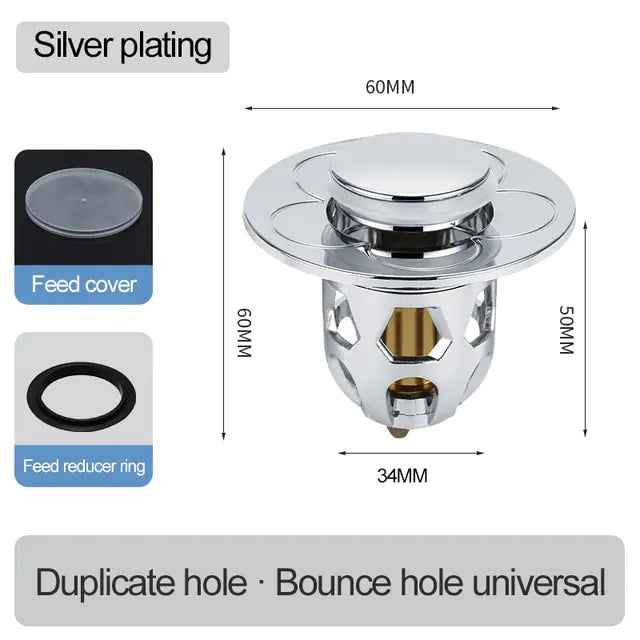 Stainless Steel Push-Up Drain Strainer