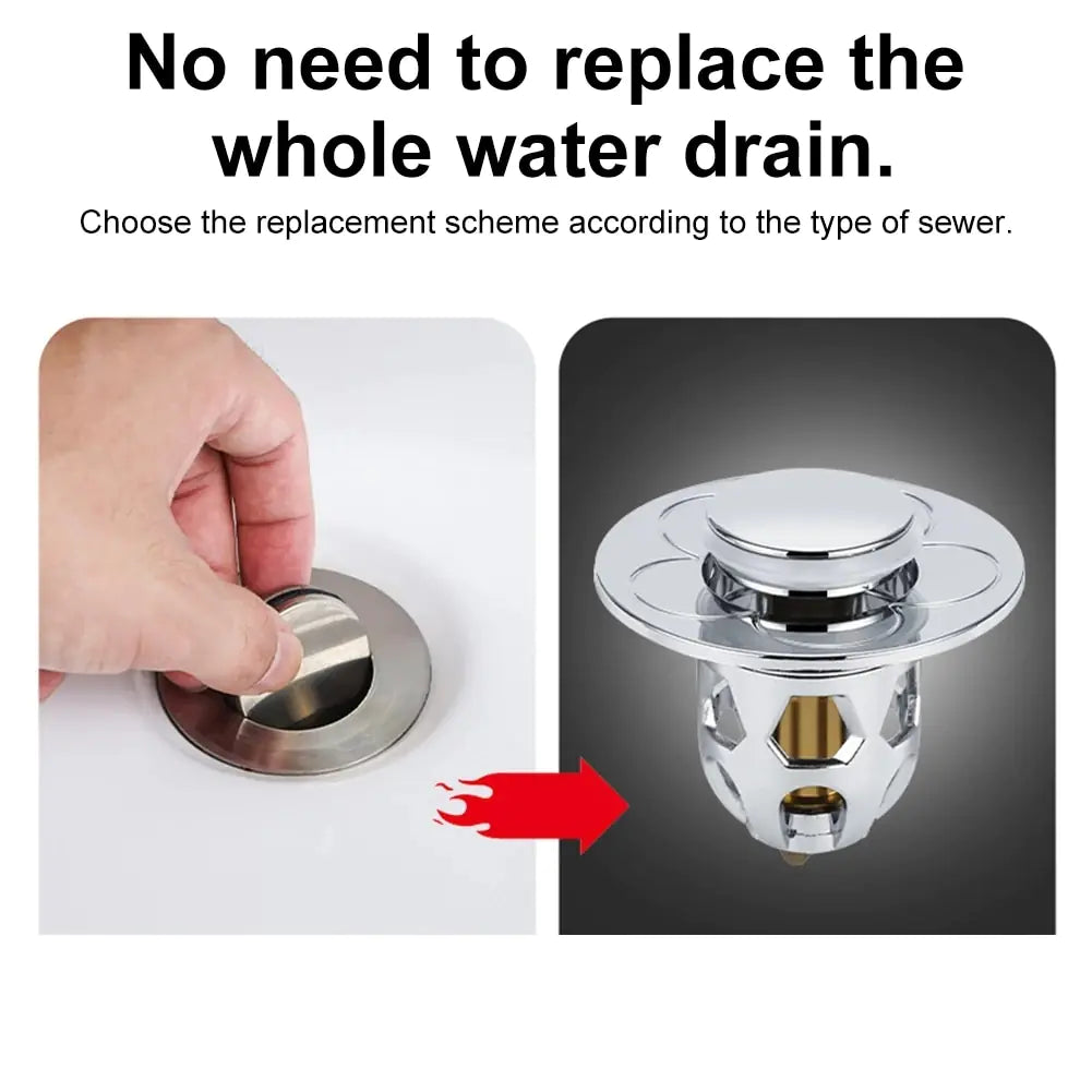 Stainless Steel Push-Up Drain Strainer