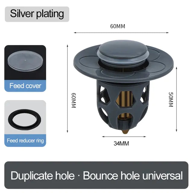 Stainless Steel Push-Up Drain Strainer